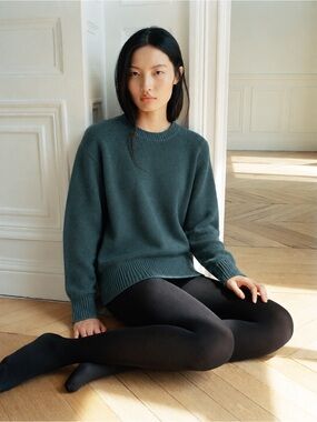 Matty M Green Textured Knit Crewneck Sweater Size M NWOT
